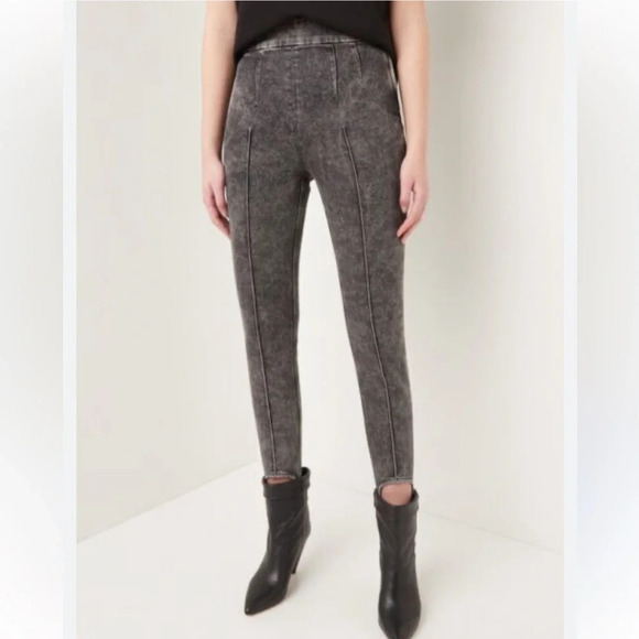 Isabel Marant Nanouli Acid Wash Denim Stirrup Leggings Trouser Faded Black 40 - Picture 1 of 11